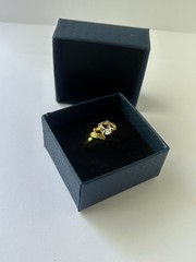 Vintage Clear Cubic Zirconia Ring Gold Plated Womens Size 10