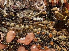 4Lb Mixed Mystery Jewelry Lot Vintage Mod Boho Beaded Necklaces Bracelets