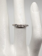 Vintage 1957 4 VS G Diamond Platinum Wedding Band Ring