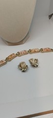 Vintage Coro Parure Set Cream & Gold Confetti Thermoset Lucite Jewelry