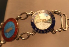 Sterling Enamel Bahamas Bracelet Vintage AMCO