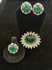 Vintage 3 Piece Sarah Coventry “Kathleen” Set – Earrings,Pin & Ring