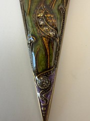 Sweet Romance USA Art Nouveau Enamel Egret Pendant/Brooch Pin