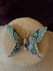 Vintage Lot of 4 Jomaz Joseph Mazer Brooches 3 Butterflies & 1 Pear
