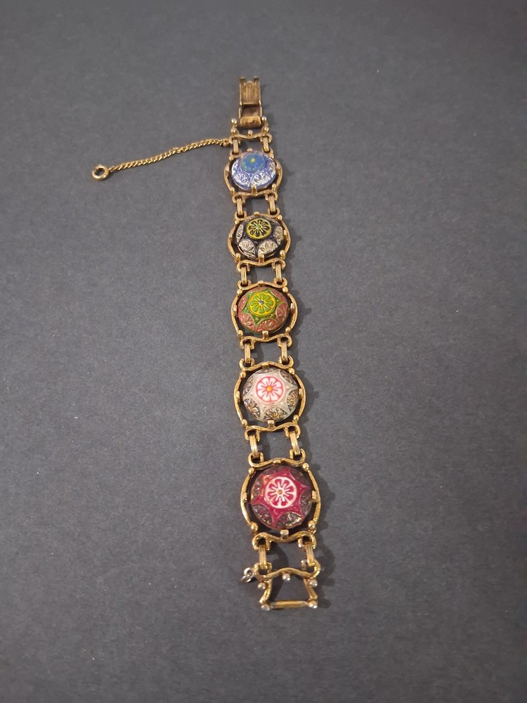 Vintage Juliana D & E for Celebrity Bracelet Gold Tone Moroccan Matrix Signed