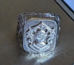 Vintage men’s signet ring sterling silver 925 Size 9.5 Weight 8.94 g. Knight.