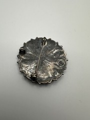 Vintage Sterling Silver Abalone Inlay Flower Brooch 4.5cm Signed HDA BB6
