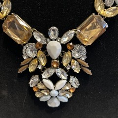 Beautiful Vintage Estate Collar / Bib Necklace With Glass Rhinestones Y2K Era