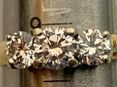 18k Yellow & White Gold Diamond Ring, Natural Earth Diamonds, Vintage, Estate