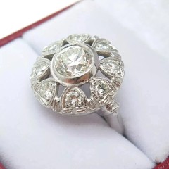 2.85 Ct Art Deco Style Lab Created Diamond 14k White Gold Finish Engagement Ring