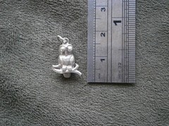 Owl on Branch Vintage Solid Sterling Silver Bracelet Charm Pendant 2.6g