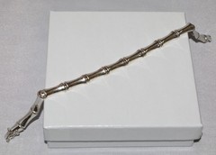 Vintage IBB Sterling Silver Bamboo Link Bracelet 7.5 inches 10.9 grams