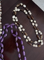 Vintage Multicolor Beaded Pearl Glass Resin Necklace Lot Of 4 Japan Hong Kong
