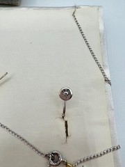 Sterling Silver Hematite Necklace and Earrings Non Pierced Screw Hinged Clip On