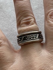 Vintage 925 Sterling Silver Spinner Band Ring Size 8 Estate Jewelry