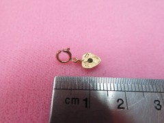 Michael Anthony 14k Y. Gold Heart Green Charm .31 G w/5mm Spring Clasp