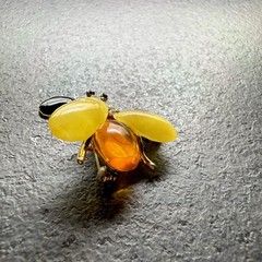 Unique butterscotch Whole Stone natural Amber Brooch 6.84g