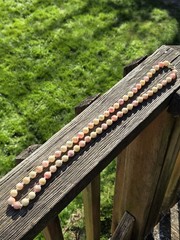 Vintage Lucite Marbled Pastel Necklace Beaded Spring Easter Pink Cream Blue