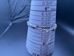Ross Simons Sterling Silver 925 Vermeil Sapphire Diamond Accent Bracelet Sz 7″