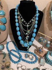 51 pc Vintage Costume Jewelry Lot Southwestern Faux Semi-Precious style Jewelry