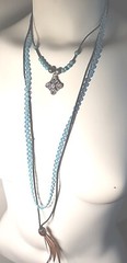 Vintage Lot of 3 Boho Bohemian Elegant Dainty Hippie Necklaces Bulk Turquoise