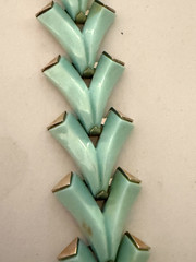 Rare 1956 Crown Trifari VALENCIA Sea Foam Chevron Thermoset Lucite Bracelet MCM