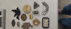 Vintage & Antique Deco Brooch Variety Craft Lot Pot Metal Celluloid Rhinestone