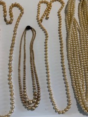 Vintage Lot of 7 Faux Pearl Necklaces 1 Bracelet Bridal Classic Elegant Retro