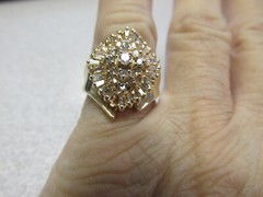 Beautiful Estate Baguette Diamond Ring “missing 1 Diamond” Size 7 MAKE OFFER
