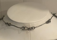 Vintage Silver Tone Spiral Necklace Art Deco Modern Statement Necklace Quality!!