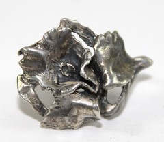 Vintage Sterling Orchid Screw Back Earrings Joseff of Hollywood See Description