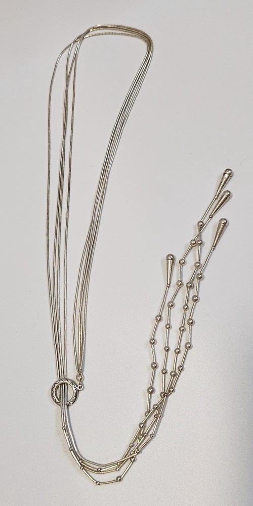 Sterling liquid silver lariat necklace Shube Dakota West