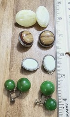 Vintage 70s 80s Clip On & Screw Back Earrings Lot of 4 Acrylic Lucite Bold