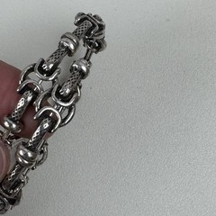 Alex and Ani Vintage Sixty-Six Bracelet Silver tone Bead Belt Buckle style A01