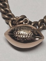 1940s Michigan Football League Championship Sports Charm Bracelet Gold