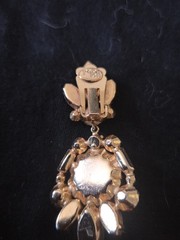 Signed Hobe Demi-parure Clamper AB Bracelet W/Earrings Gold Tone Set (Estate)