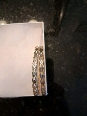 Vtg. 925 Sterling Silver Cut Out Hoop Earrings 9.6 Grams Silver Pierced 2.25″ D