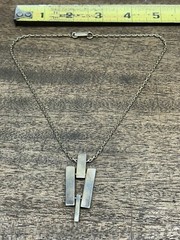Vintage Starky Rectangles Golden Mid Century Modern Choker Necklace Goldtone
