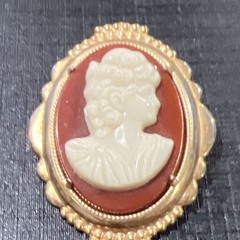 Vintage Cameo Brooch 1.5 In