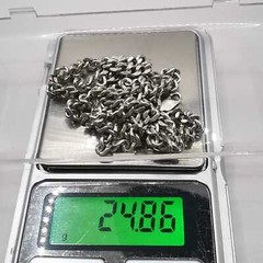 Vintage 925 Sterling Silver 24.8″ Curb Chain Necklace 24.86g Unisex Adult