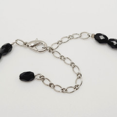 Southwestern Style Black Glass Faux Turquoise Beaded Fringe Vintage Necklace