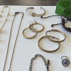 Estate Vintage Wearable Jewelry Lot Necklaces Bracelets rings Earrings Used