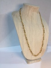 Lovely 28″ Gold Tone Metal Twisted Infinity Chain & Faux Pearl Necklace!