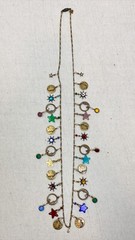 Glass Works Studio Celestial Moon and Stars Charm Necklace *missing One Charm*