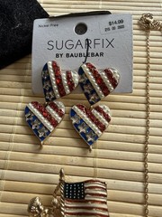 Vintage American Patriotic Costume Jewelry Lot Red White Blue 4th Of July 250th