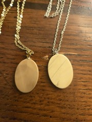 2 Vintage Authentic Scrimshaw Unicorn Rainbow Necklaces 18″