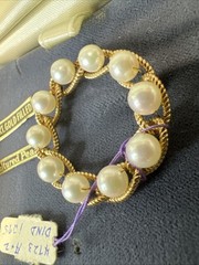 Vintage Jewelry—Brooch 12K GF Cultured Pearl Round Pin NEW In Box Newtons USA