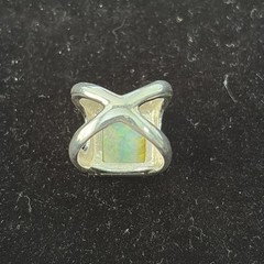 Vintage 925 Sterling Silver Square Abalone Shell Statement Ring Size 8 13.6g