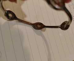 Vintage 8″ Horsebit Bangle W/5 Clear Stones
