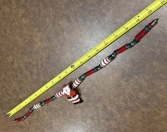 Vtg Flying Colors Christmas Santa Claus Ceramic Necklace Collectible 1980s 20”